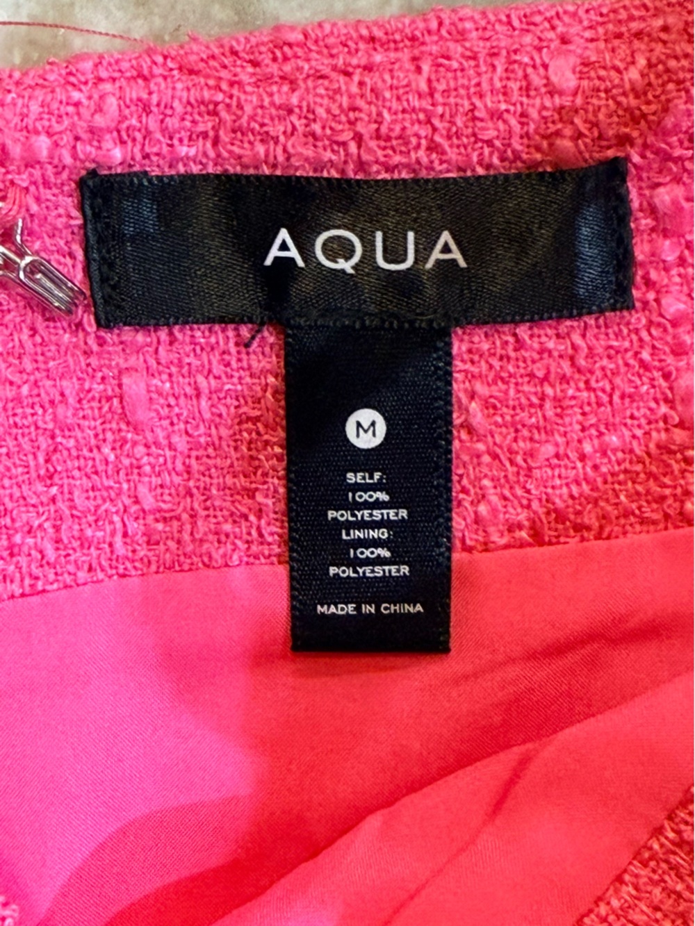 Women’s AQUA pink textured bow front dress- Size medium - Picture 8 of 10